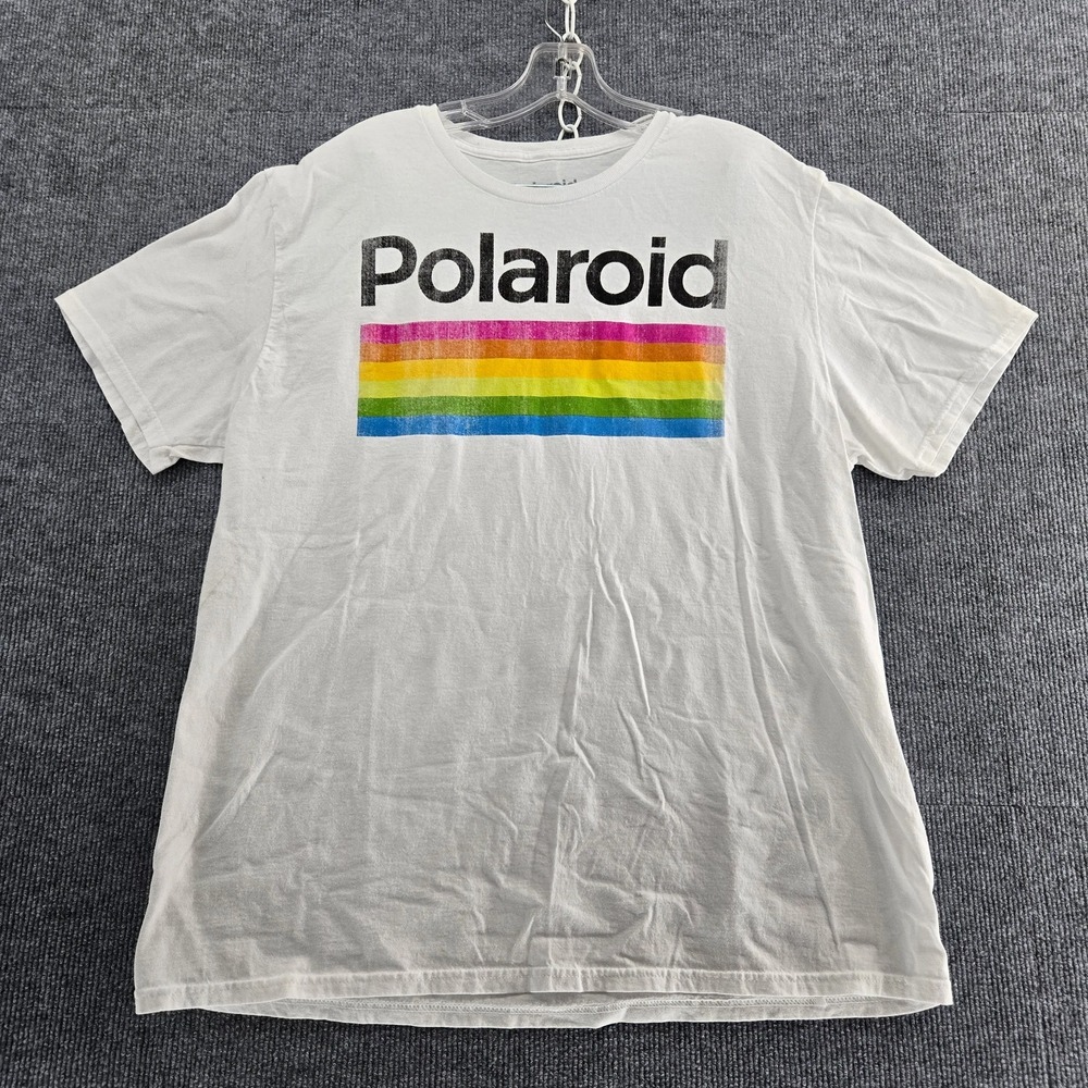 Polaroid Rainbow Logo T-Shirt‎ XL White Made Engine Global LLC